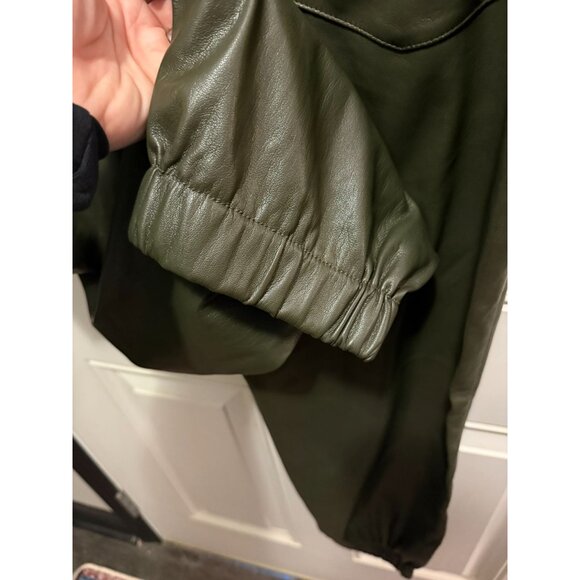 Womens Olive Green Vegan Faux Leather Joggers Size 12 By Velvet By Graham & Spen - Picture 4 of 4